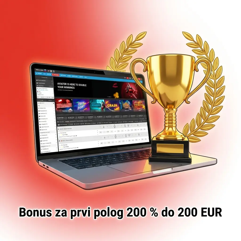 Bonus za prvi polog 200 % do 200 EUR za športne stave v Sloveniji