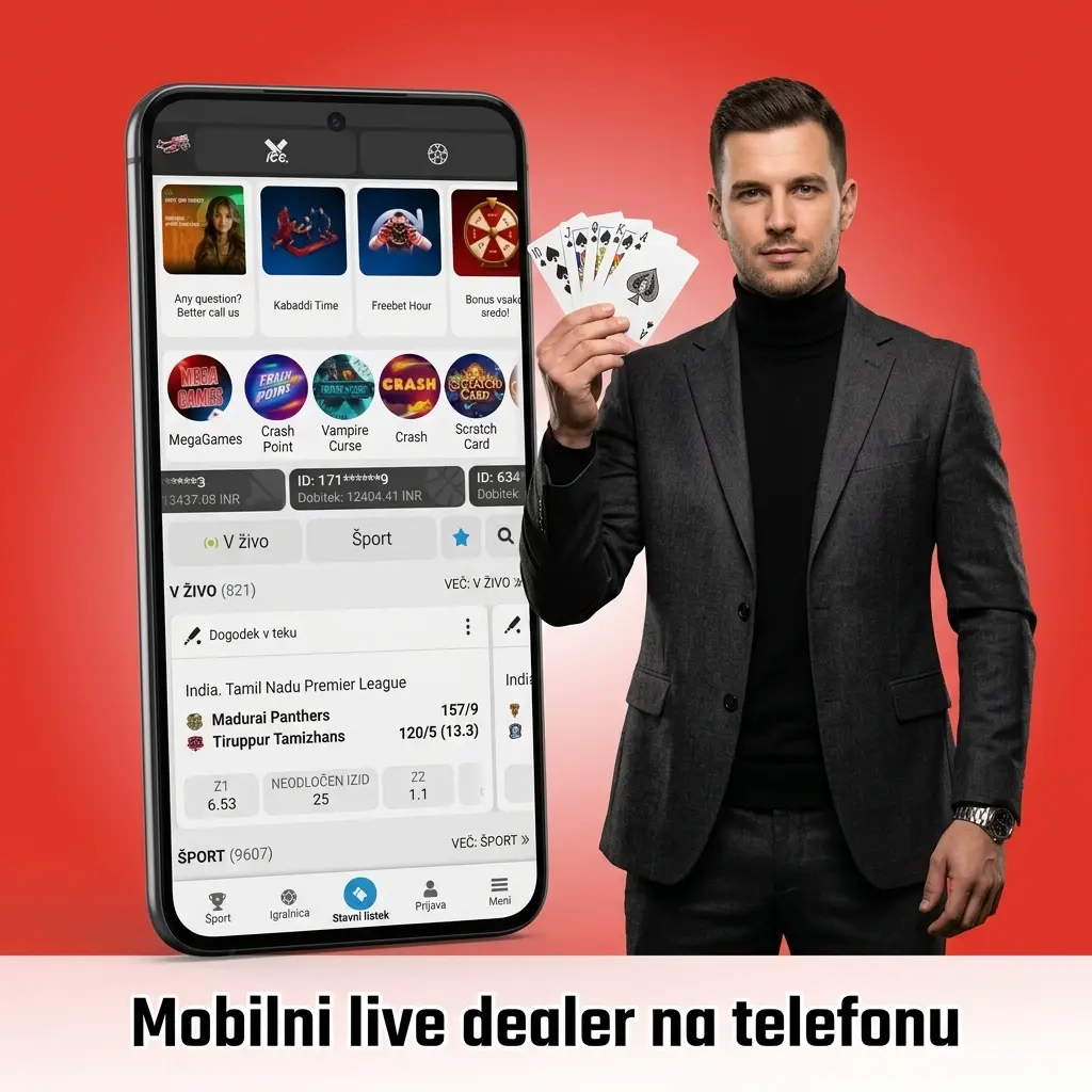 MegaPari kazino v živo na telefonu z navpičnim zaslonom, videom, stavo in klepetom v preglednih oknih