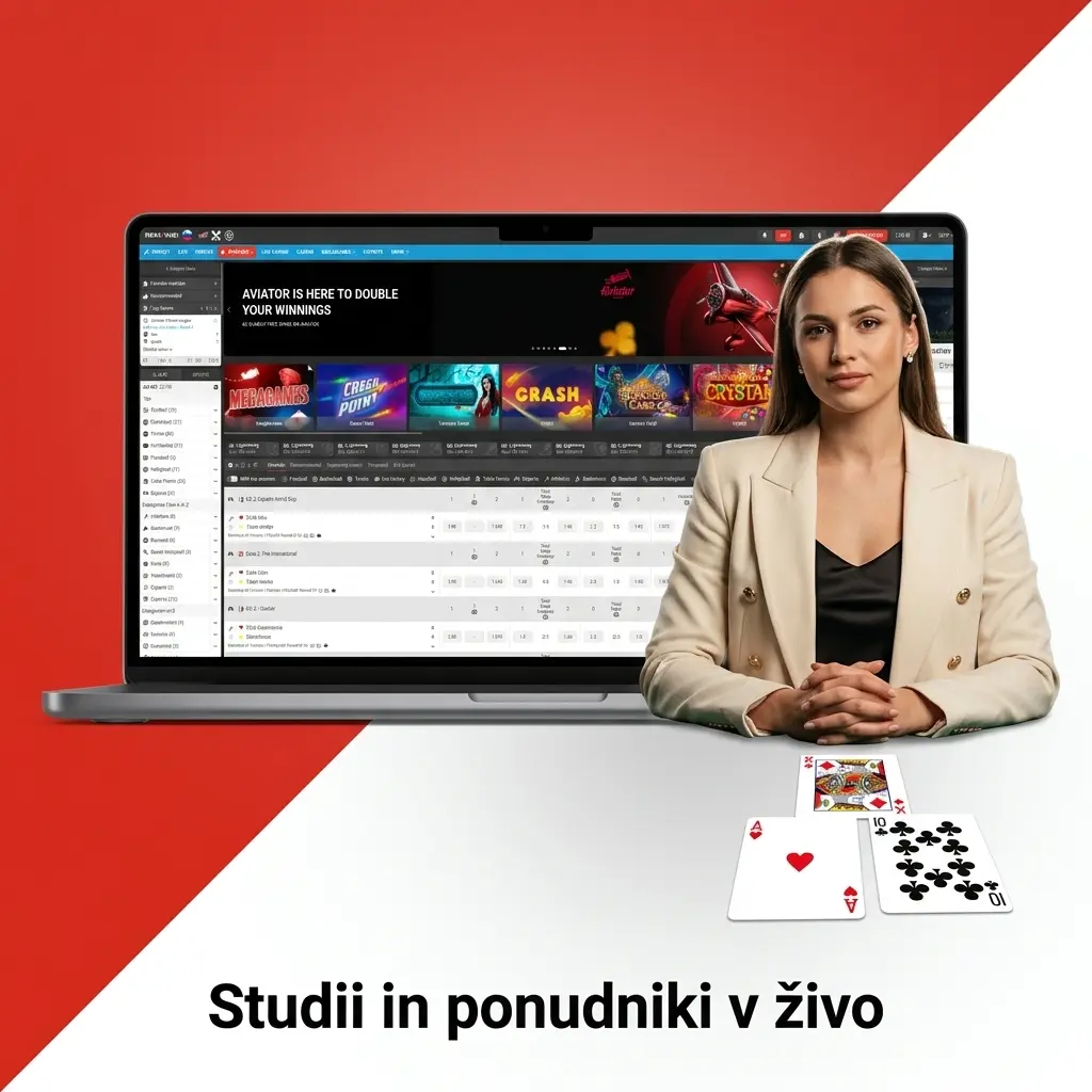 Studii za igre v živo z več kamerami, krupjeji ter ponudniki Evolution, Pragmatic Play in Playtech